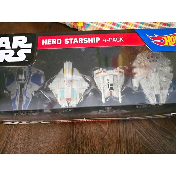 Star Wars/Hot Wheels HERO STARSHIP 4 pack  DIE CAST - Picture 4 of 8